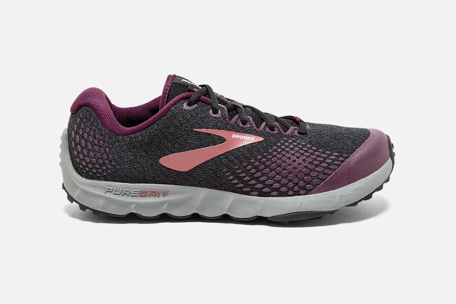 Zapatillas Trail Brooks PureGrit 7 Mujer Negras/Moradas/Gris Ofertas EOSJ90641